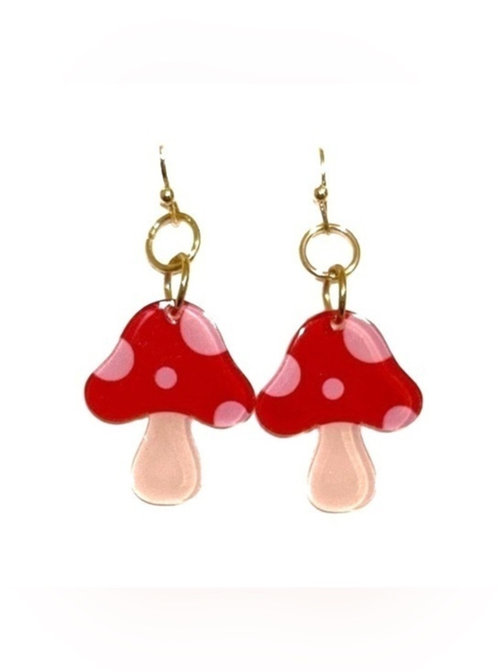 Red Mushroom Dangle Earrings